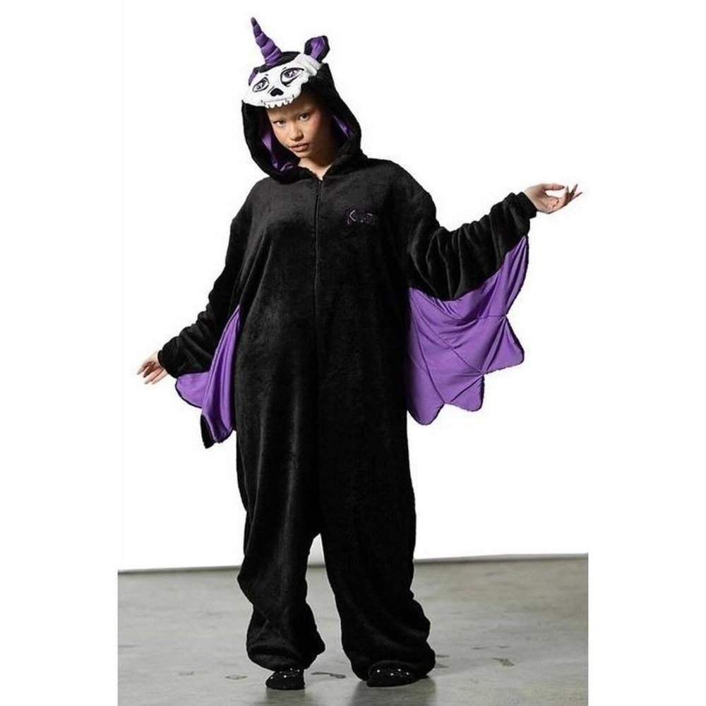 Killstar Unicorn Jumpsuit Black Purple Bat Wing Skeleton Hood KSRA005344XXL XXL